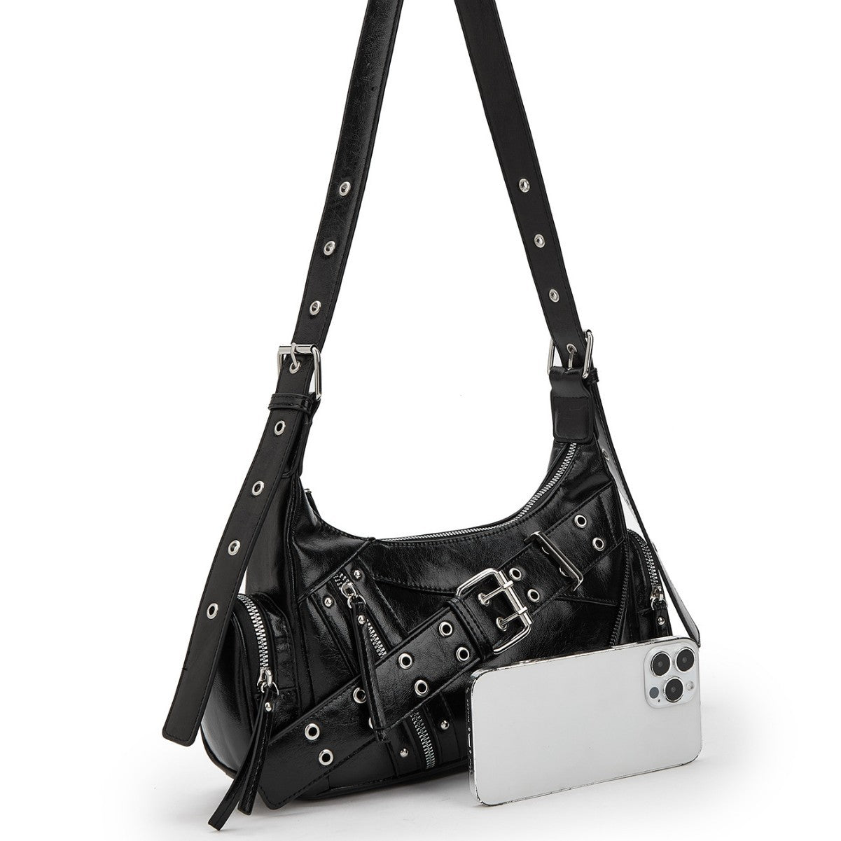 Design Locomotive Style Hot Underarm Temperament Wild Commuter Women's Shoulder Bag