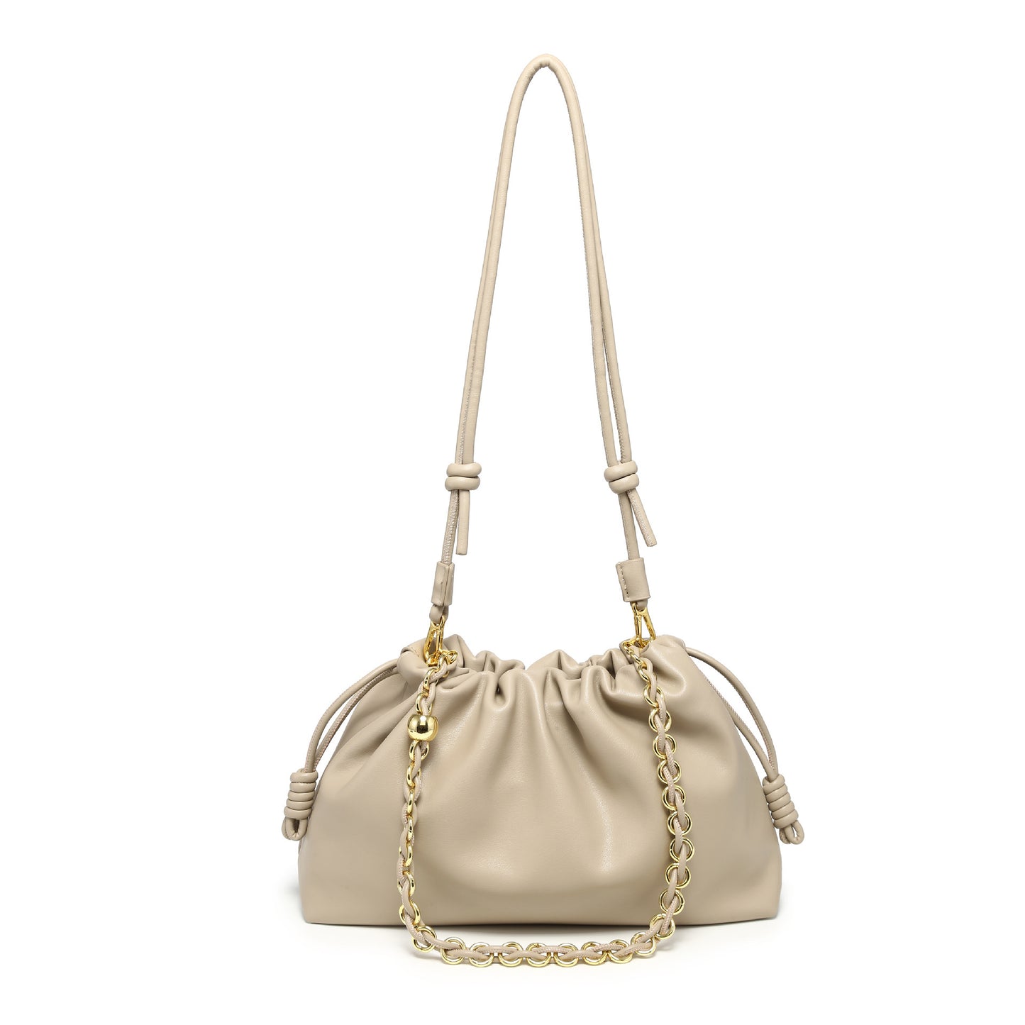 Lucky Pleated Drawstring Dumpling Shape Chain Women's Shoulder Bag