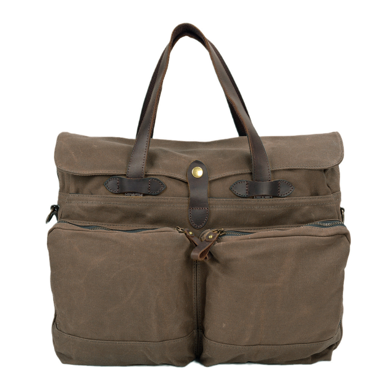 Men's Wax Canvas Waterproof Hard-wearing Portable Business Soft Men's Briefcase