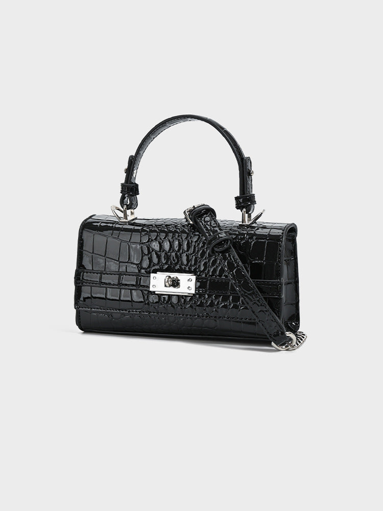 Women's Niche Fashion Kelly Crocodile Pattern Commuter Small Square Bag