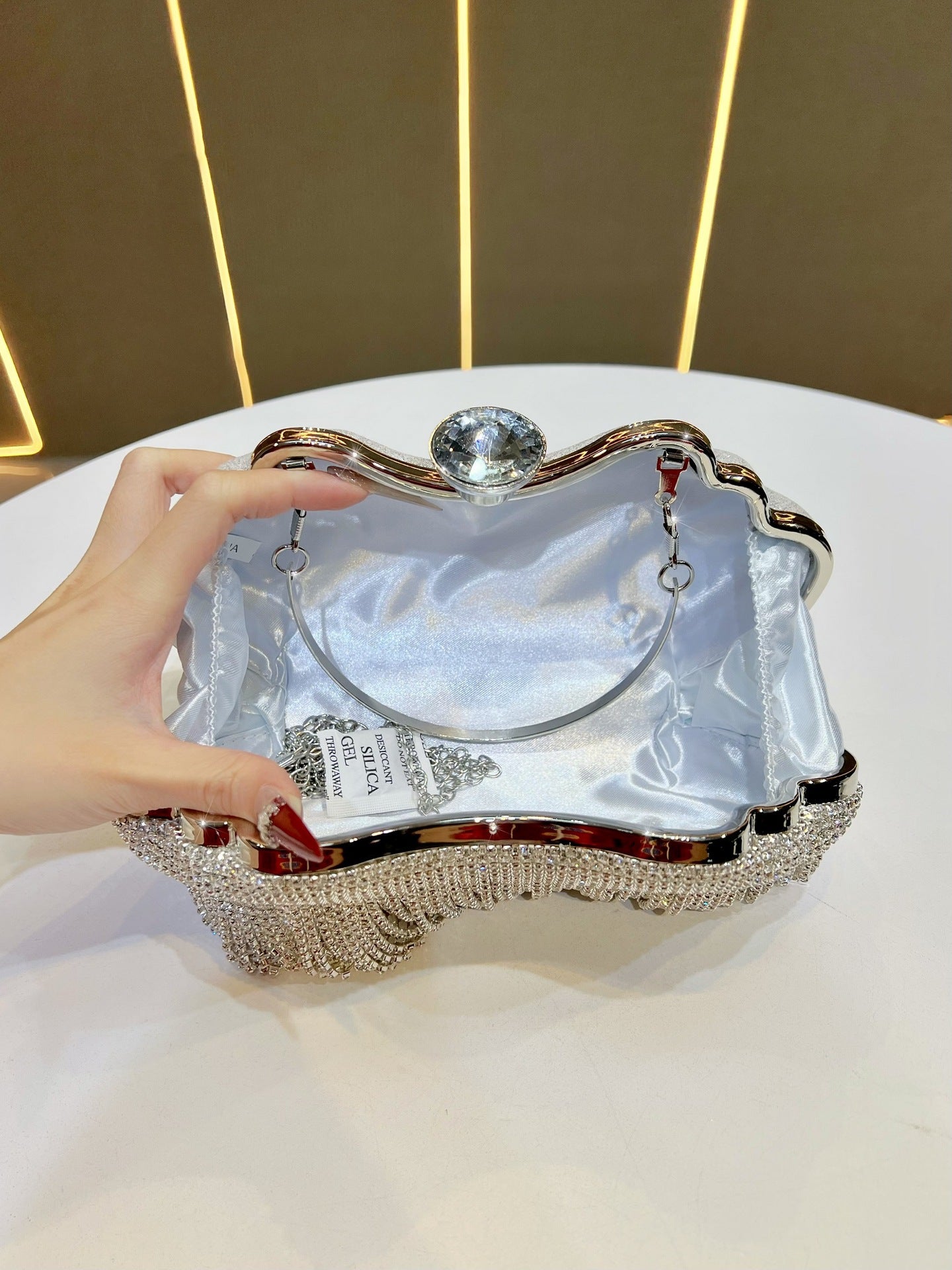 Women's Diamond Tassel High-grade Dress Clutch Rhinestone Dinner Bag
