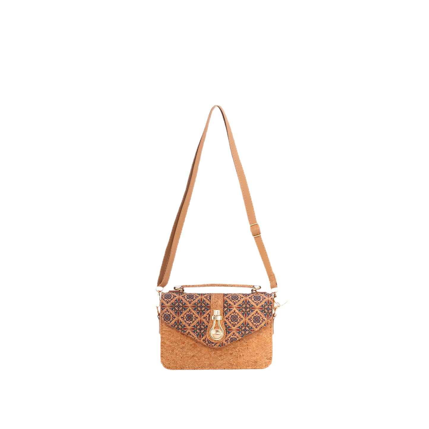 Women's Style Cork Tree Leather Wooden Inside Outside Women's Shoulder Bag