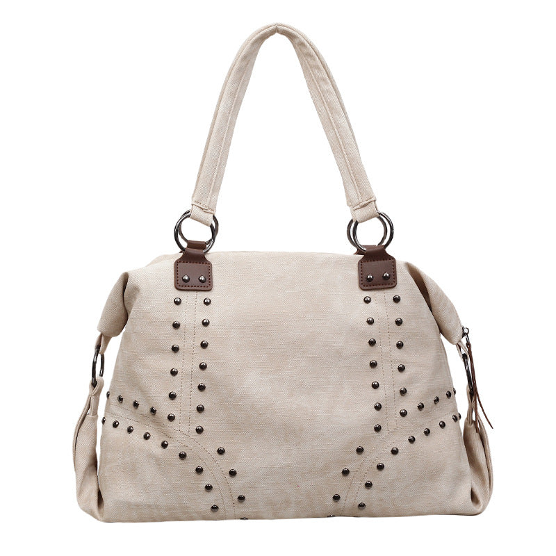 Women's Retro Fashion Rivet Simple Large Capacity Women's Shoulder Bag