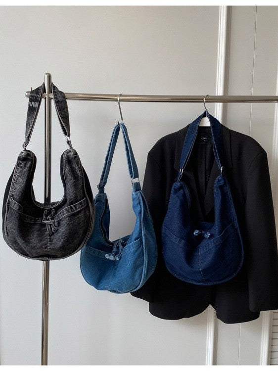 Women's Large Capacity Denim Portable Versatile Simple Women's Shoulder Bag