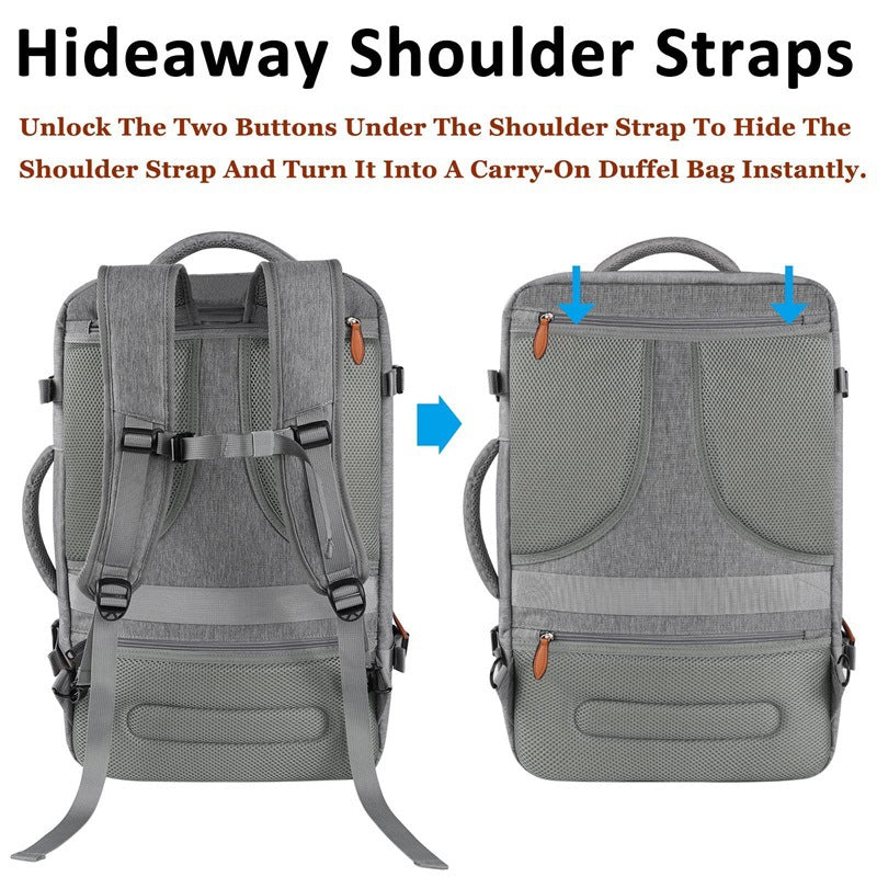 Men's Waterproof Computer Large Capacity Gray Business Leisure Backpack