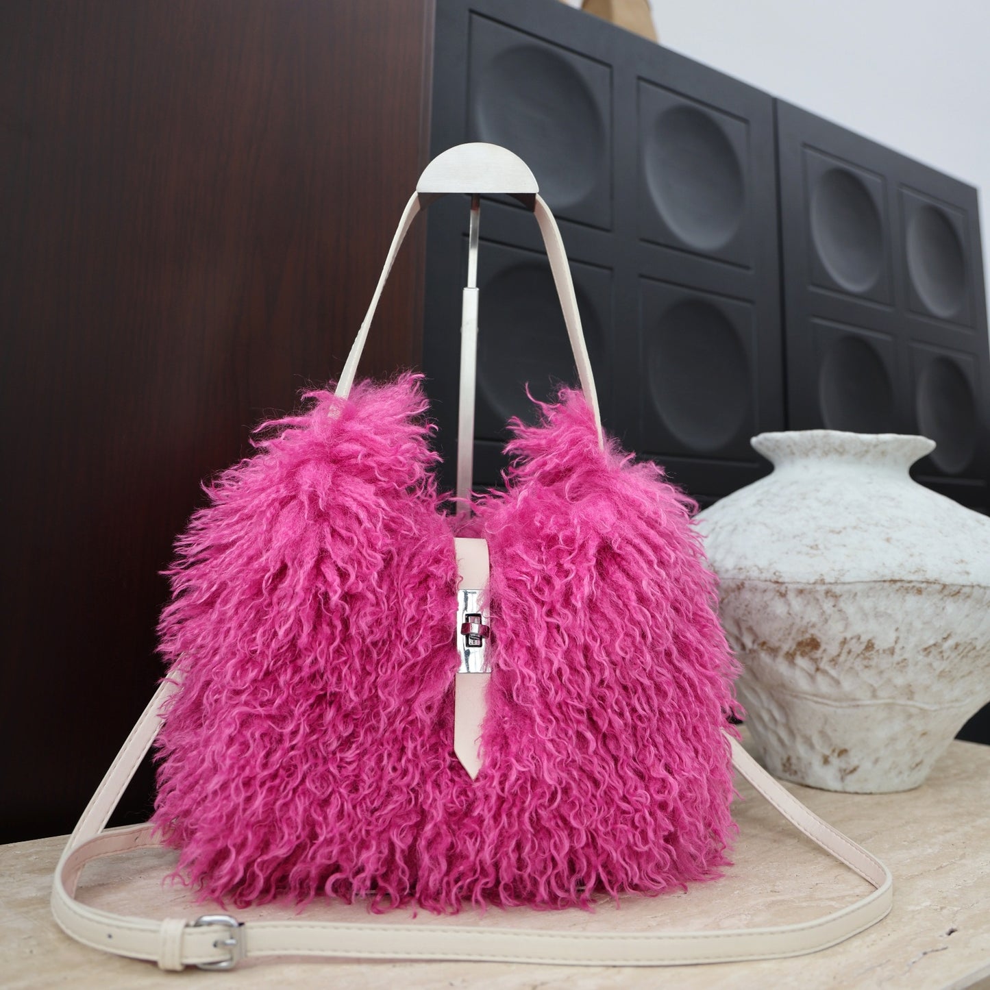 Imitated Tibet Sheep Fur Female Sweet Hot Women's Shoulder Bag