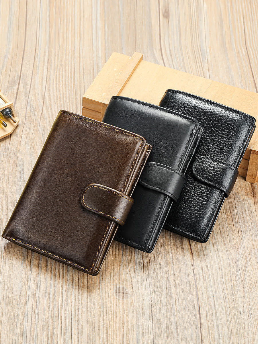 Men's Swiping Retro Large Capacity Leather Men's Wallet