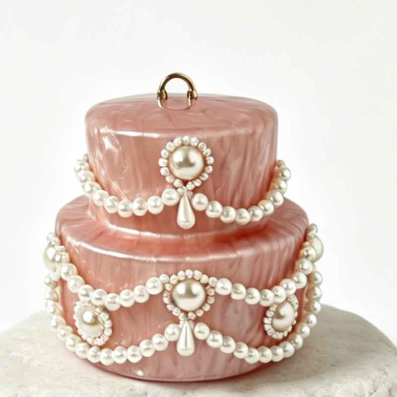 Women's Cake Acrylic Dinner Candy Color Trend Pearl Handbags