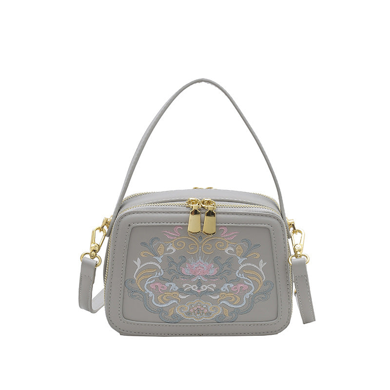 Women's Artistic Chinese Style Round Zipper Ancient Women's Messenger Bag