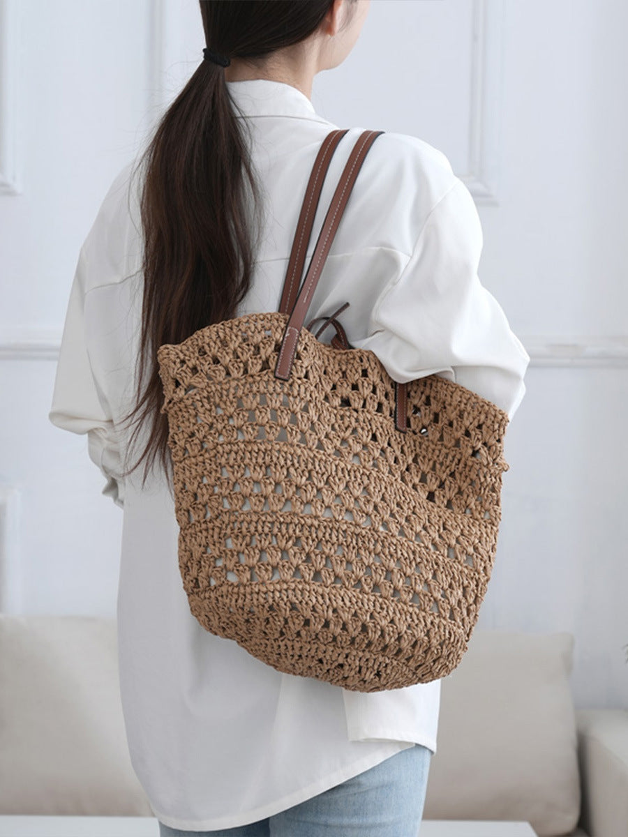 Large Capacity Shopping Trip Straw Fashion Tote Bag
