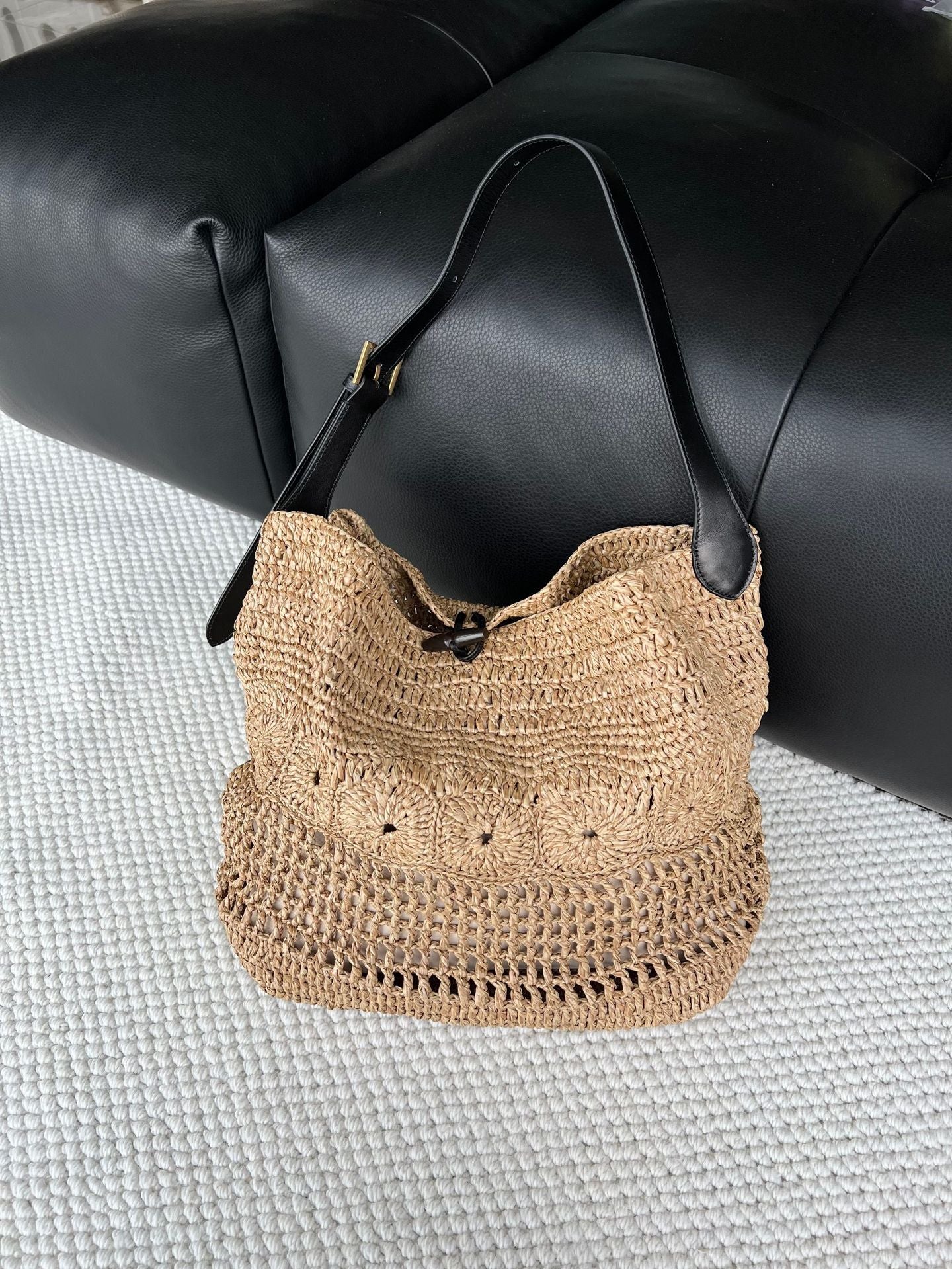 Women's Raffia Handmade Crochet Woven Summer Lazy Large Bags