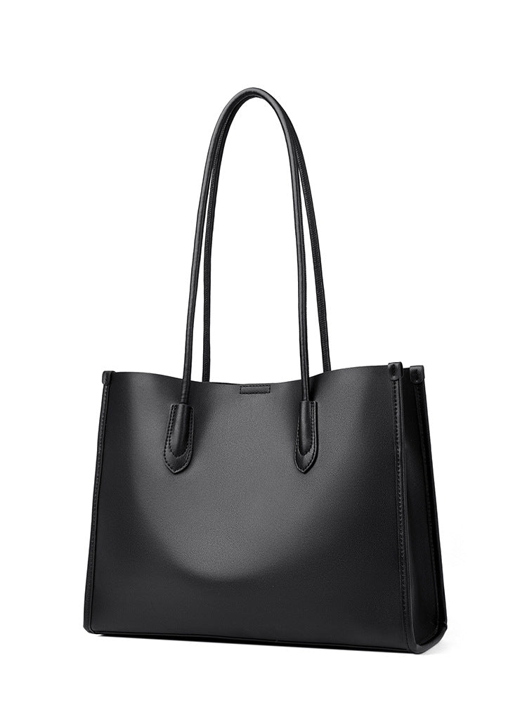 Women's Good-looking Simple Large Capacity Versatile Light Luxury Cowhide Women's Leather Bag
