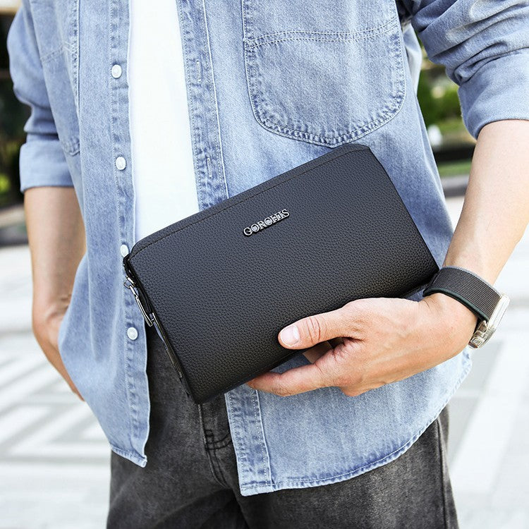 Men's Capacity Soft First Layer Cowhide Other Men's Clutch