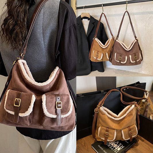 Furry Korean Fashion Winter Plush High-grade College Student Schoolbag