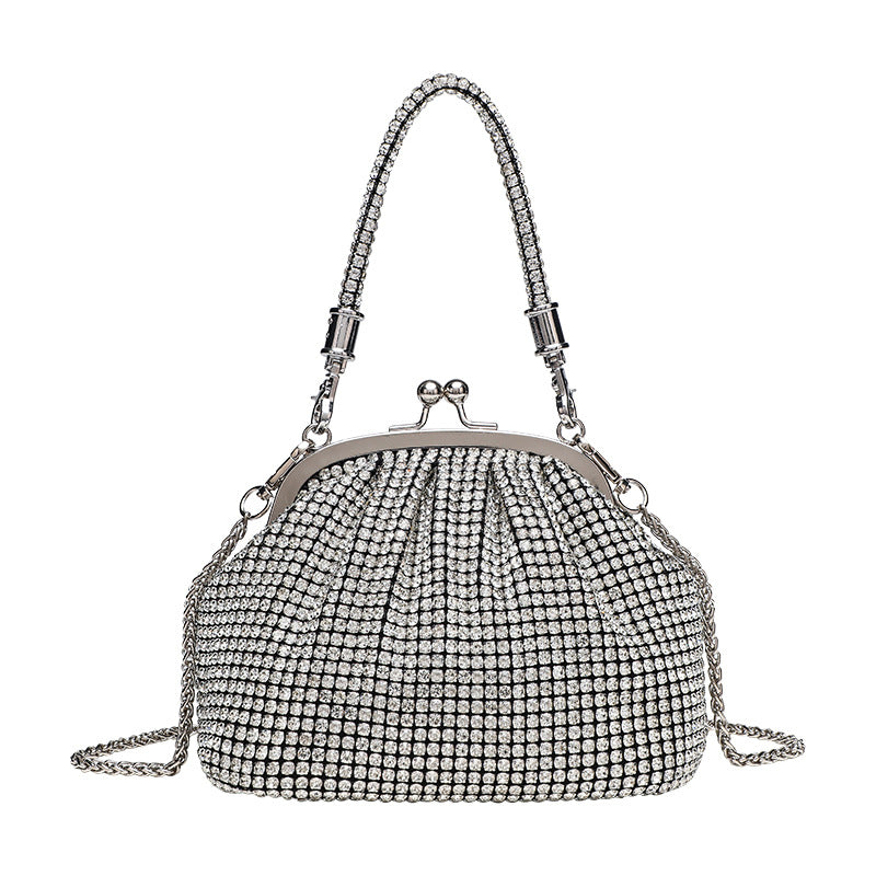 Shiny Rhinestone Dinner Clutch Studded Clip Underarm Women's Messenger Bag