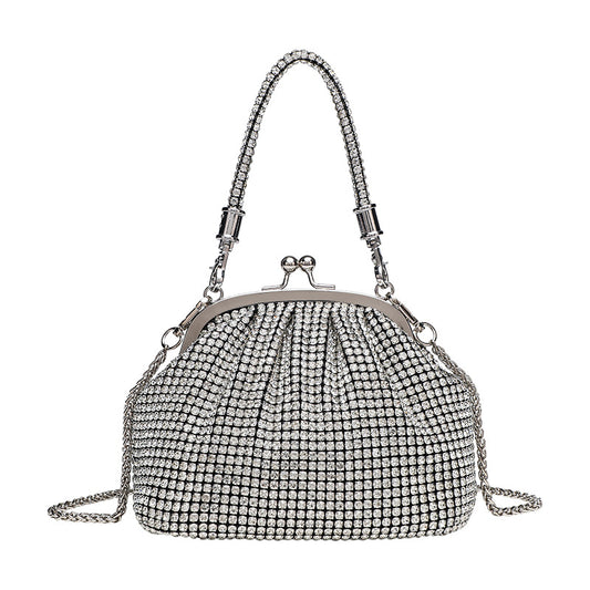 Shiny Rhinestone Dinner Clutch Studded Clip Underarm Women's Messenger Bag