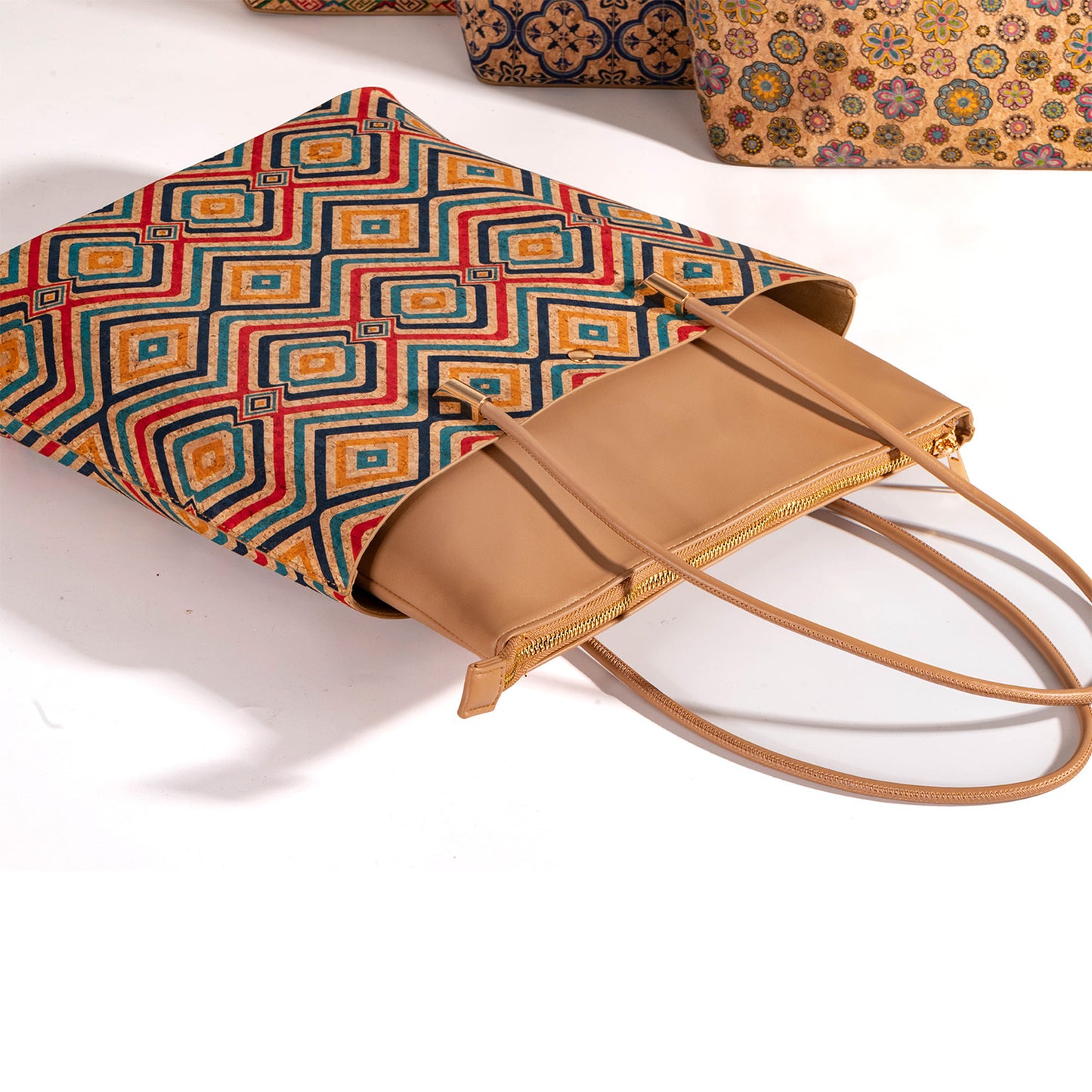 Women's Environmental Protection Bark Cork Wooden Lining Outside Bags