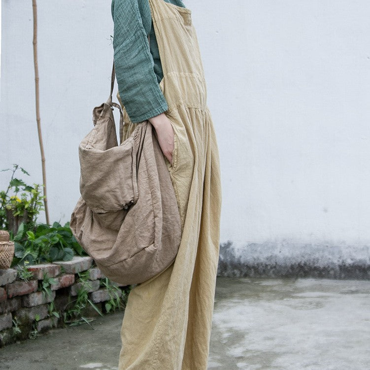 Wind Design Sense Cotton Linen Large Space Women's Shoulder Bag