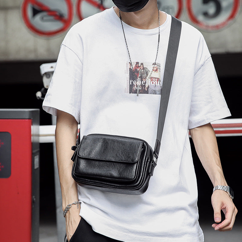 New Men's Fashion Simple Green Street Men's Shoulder Bag