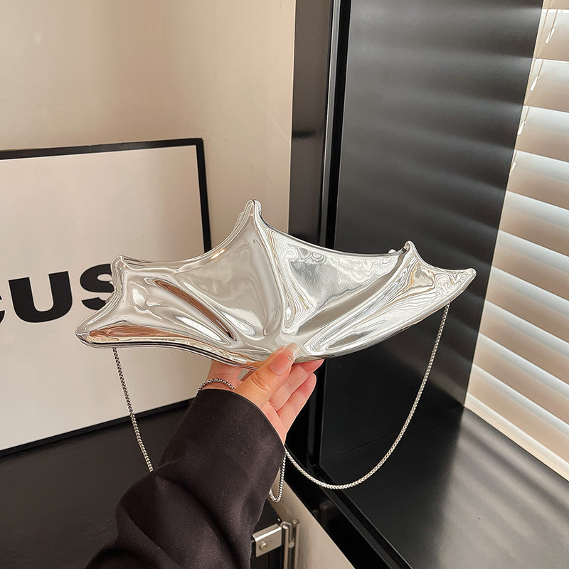 Metallic Glossy Butterfly Shape Clutch Fashion Dinner Bag