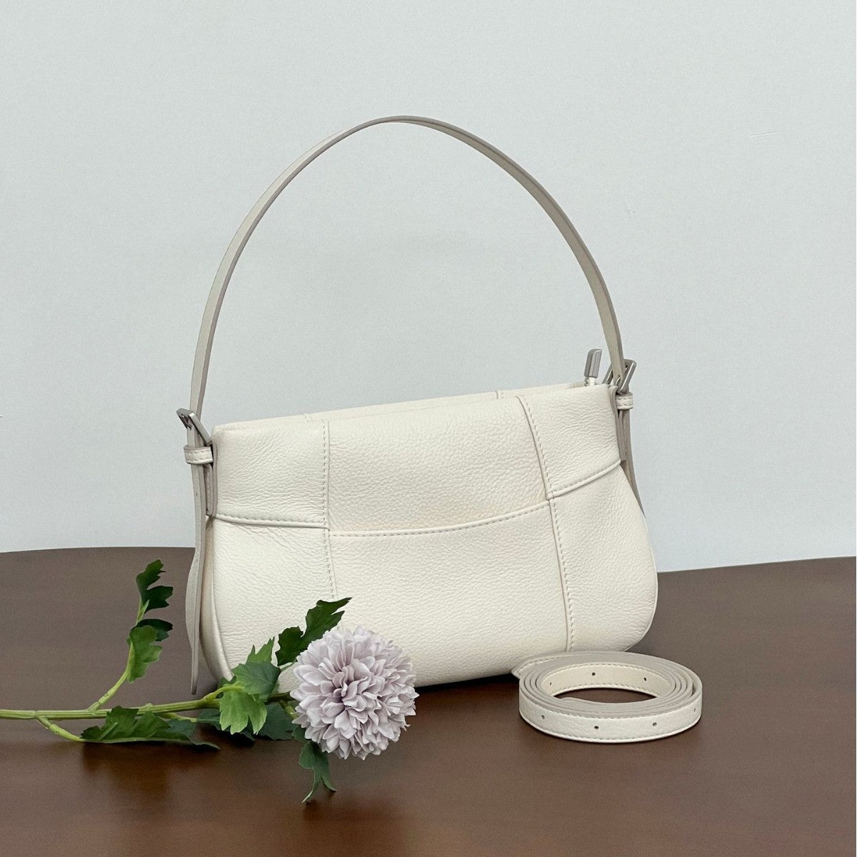 First Layer Cowhide Soft Underarm Fashion Small Square Bag
