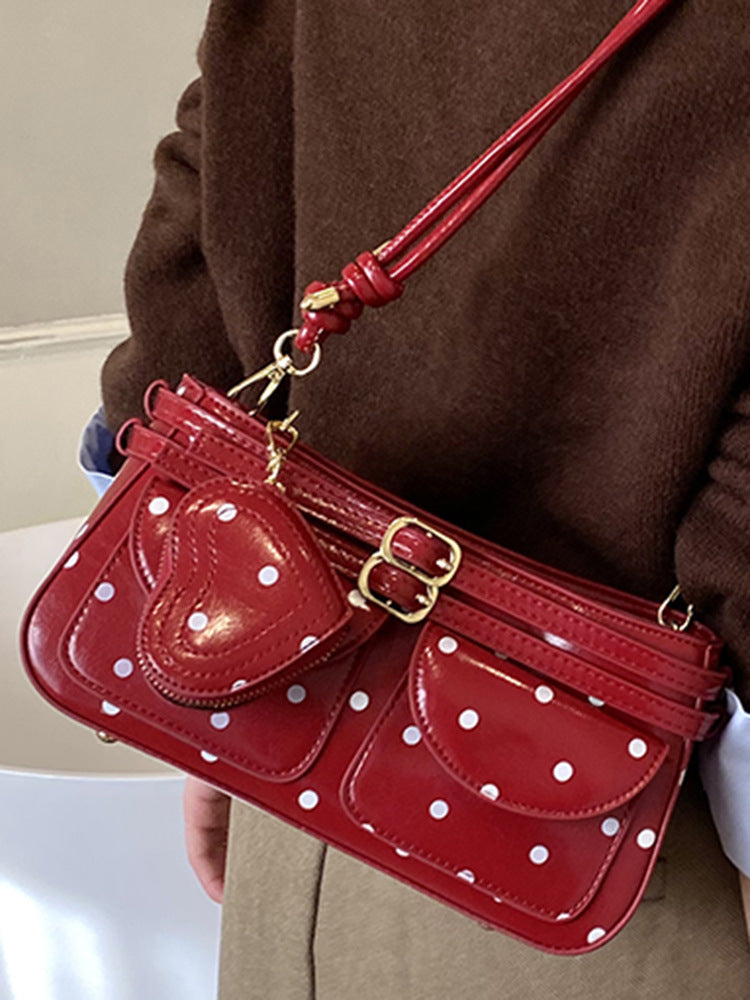 Women's Spring Fashionable Polka-dotted Western Style Mini Good-looking Women's Shoulder Bag