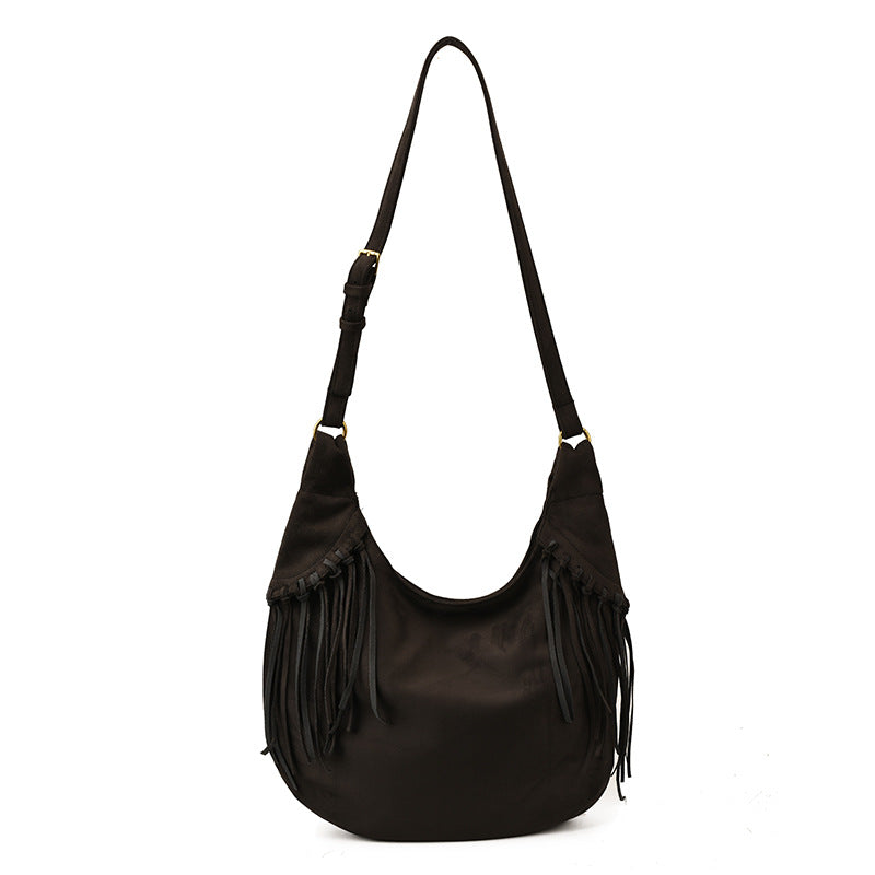 Women's Matte Tassel Underarm Large Capacity Versatile Women's Shoulder Bag