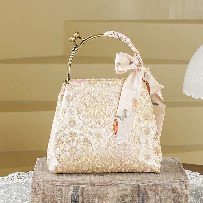Ancient Style Brocade Jacquard National Cheongsam Han Chinese Clothing Women's Handbag