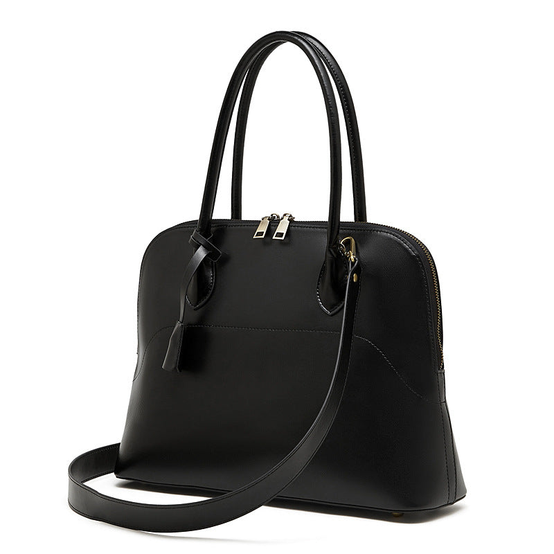 Women's Handmade First Layer Cowhide Shell Genuine Leather Commuter Large Capacity Handbags