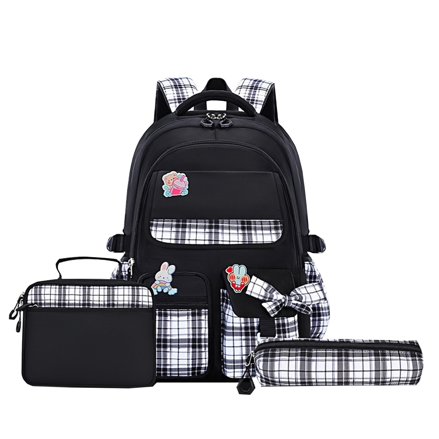Children's Certified Bowknot Grade Book Lunch Pencil Primary School Bag