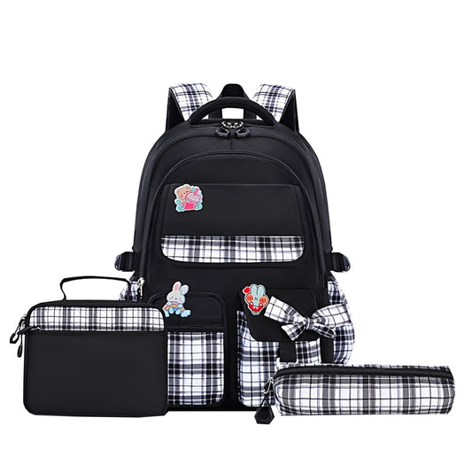 Children's Certified Bowknot Grade Book Lunch Pencil Primary School Bag