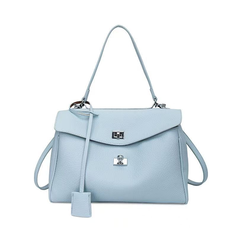 Women's Textured Lychee Pattern Soft Leather Large Bags