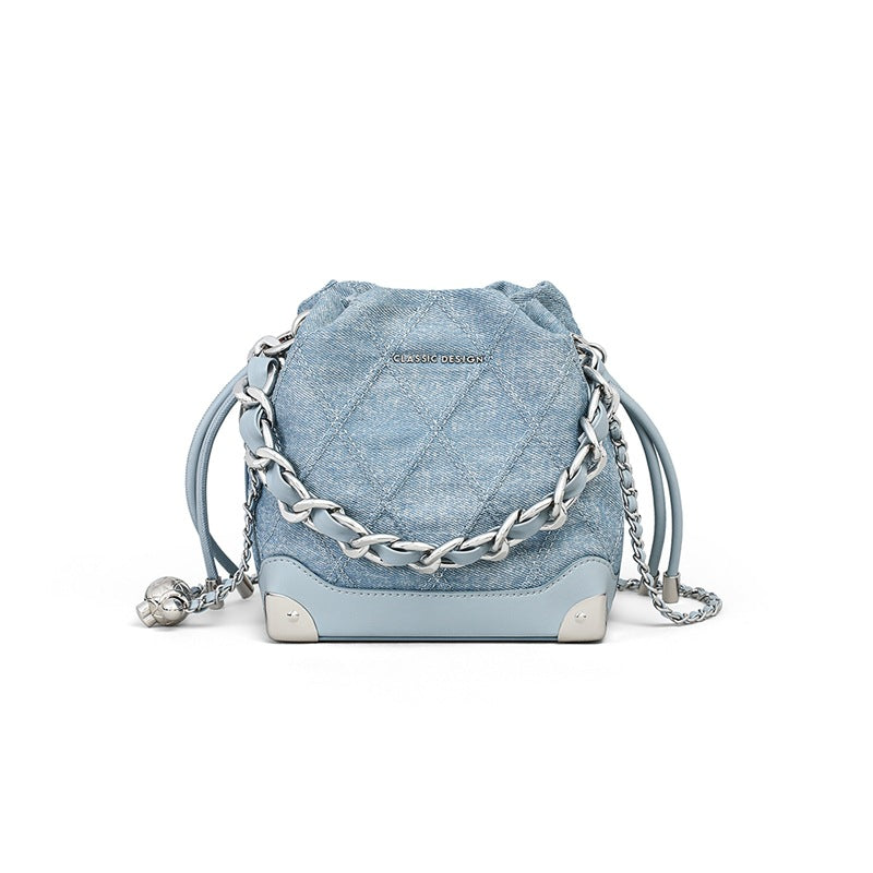 Popular Women's Summer Jean Portable Chain Bucket Bags