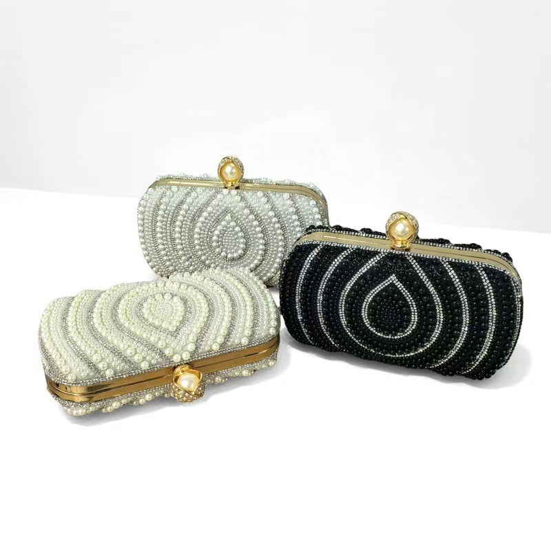 Women's Pearl Fashion Wedding Vintage White Cheongsam Bags