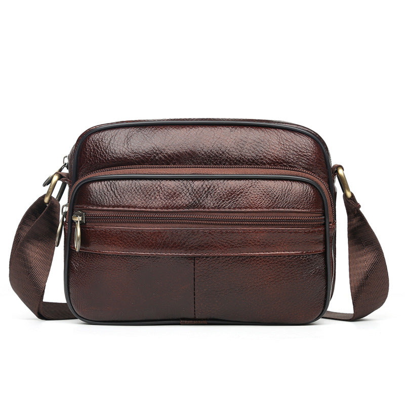 New Men's Leather Portable Simple Mobile Backpacks