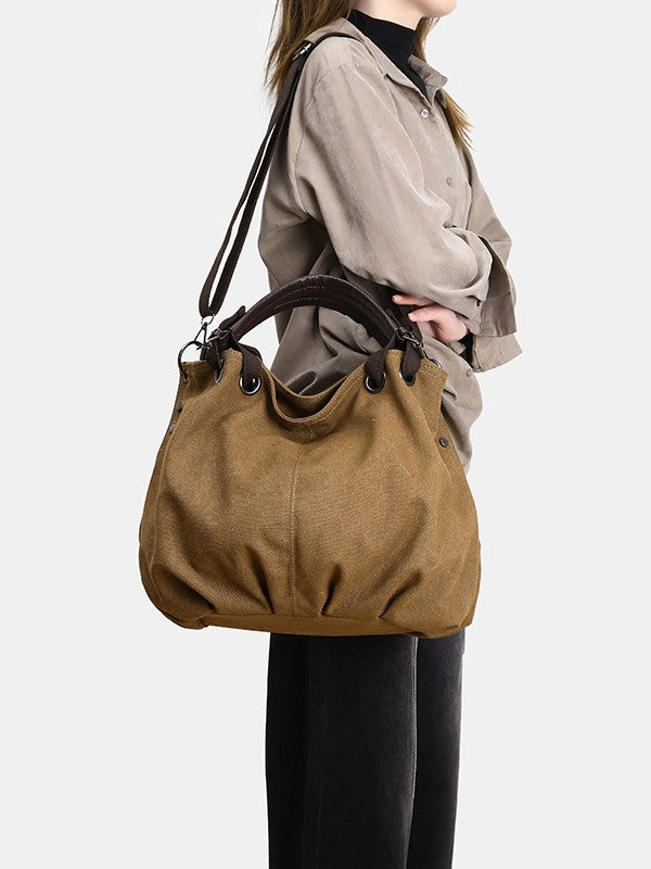 Women's Commuter Lazy Style Large Capacity Canvas Tote Bag