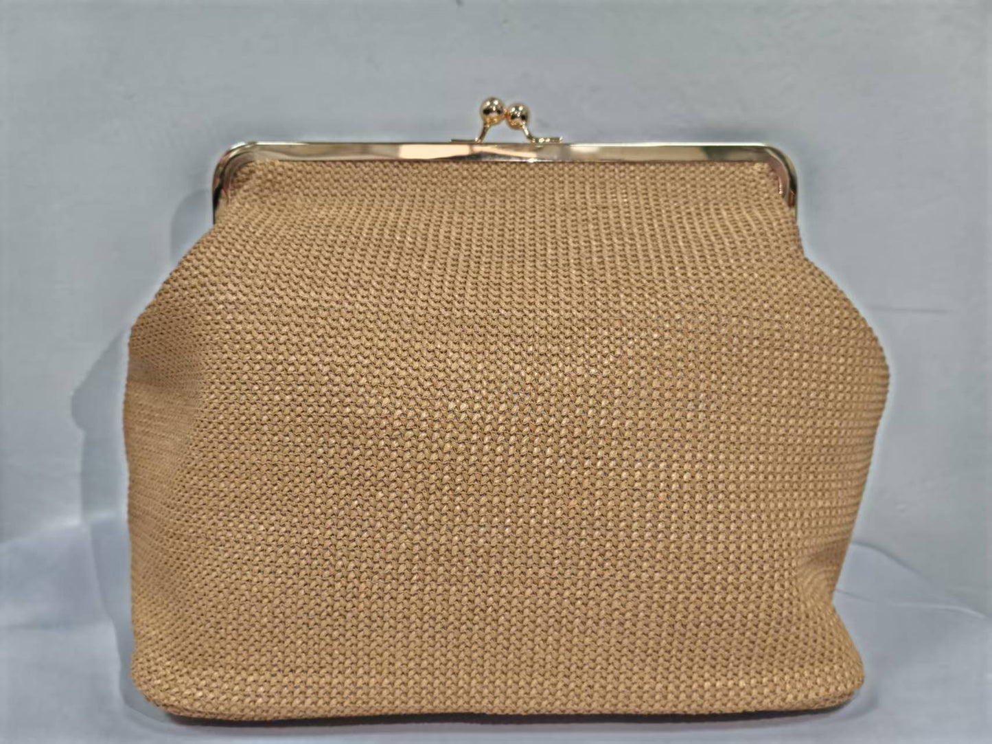 Women's Luxury Minority Design Clip Fashion Large Capacity Straw Handbags