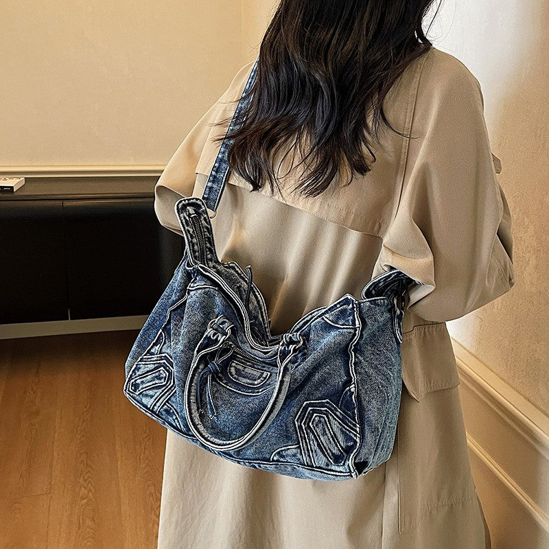 Hot Motorcycle American Retro Large Capacity Distressed Women's Messenger Bag