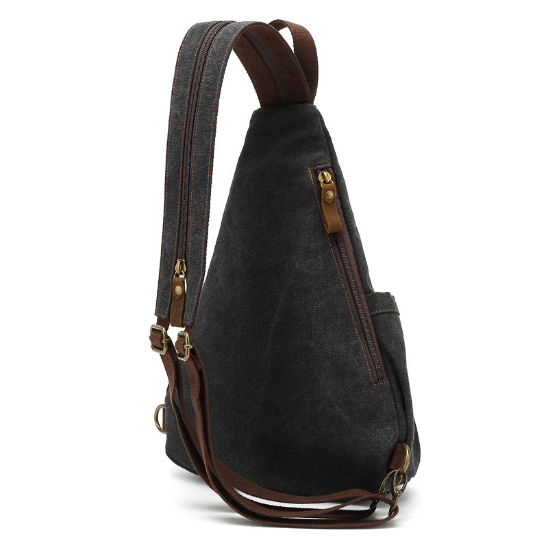 Men's Canvas Leisure Close-fitting Trendy Carrying Men's Chest Bag