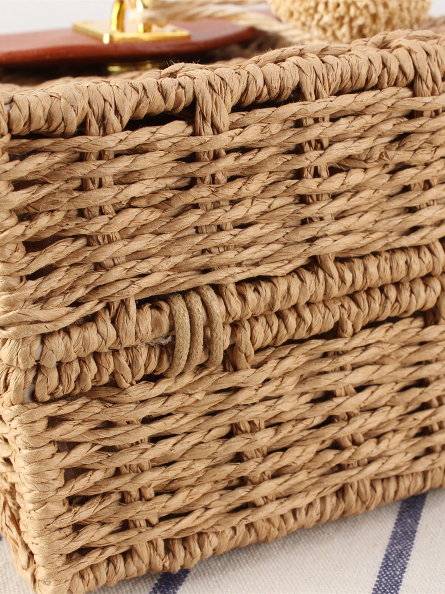 Retro Paper String Ball Woven Beach Vacation Leisure Simple Easy Bags