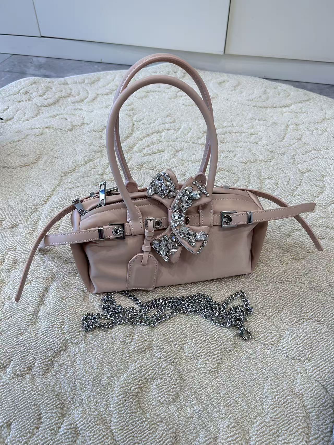 Women's Nylon Sweet Cute Bow Leather Handbags