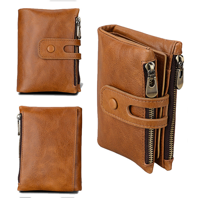 Vintage Leather For Man Crazy Horse Men's Wallet