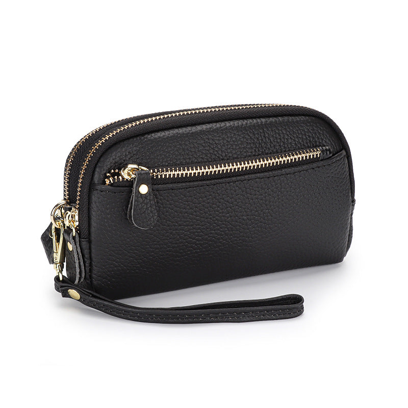 Women's Genuine Leather Chain First Layer Cowhide Large Women's Clutch