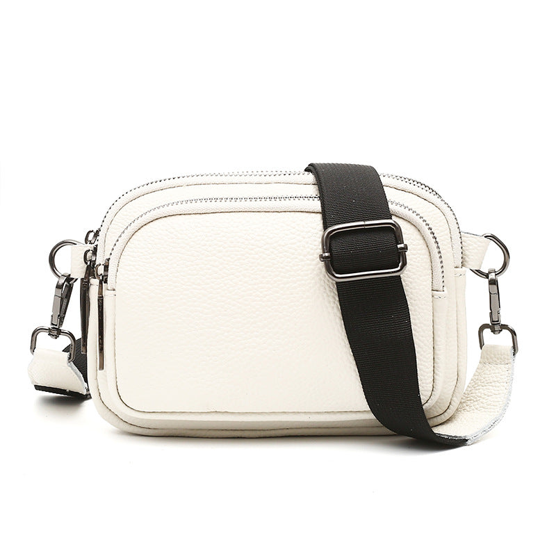 Women's Genuine Leather Trendy First Layer Cowhide Wide Women's Messenger Bag