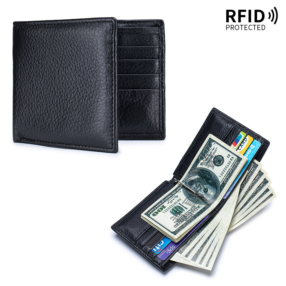 Men's Genuine Leather Retro High-grade Short First Men's Wallet