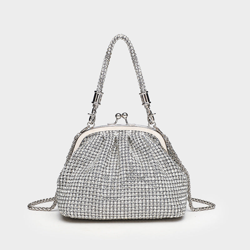 Shiny Rhinestone Dinner Clutch Studded Clip Underarm Women's Messenger Bag