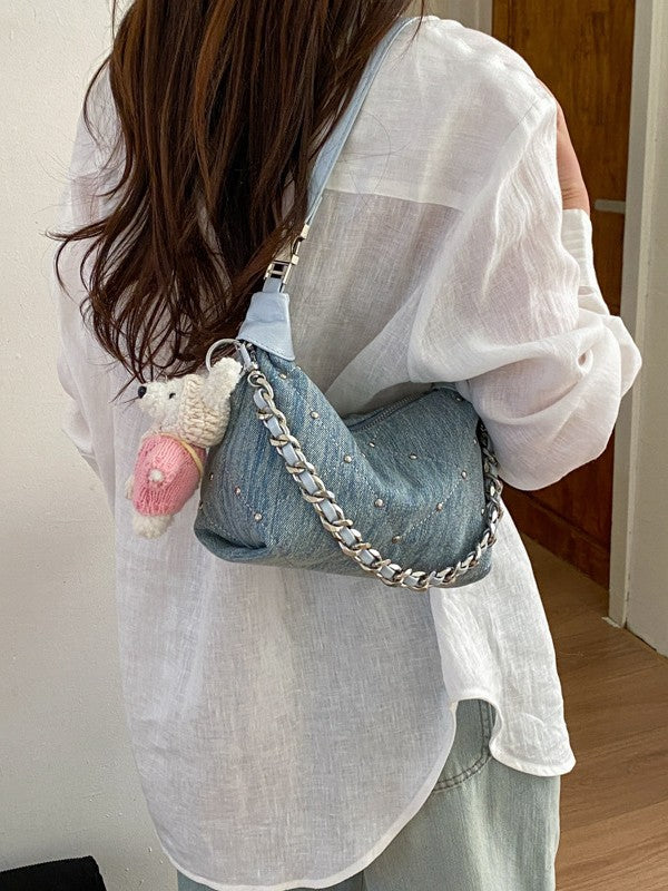 Women's Fashion Denim Super Fire Shiny Mini Multifunction Bags