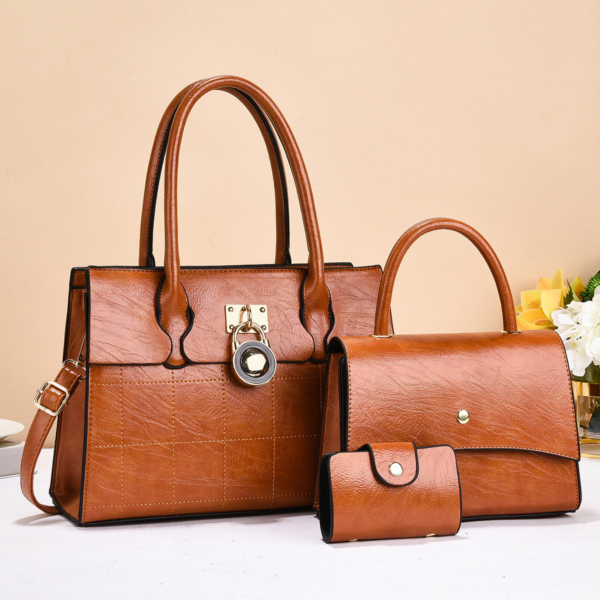Women's Korean Style Exquisite Big Lady Temperament Shoulder Bags
