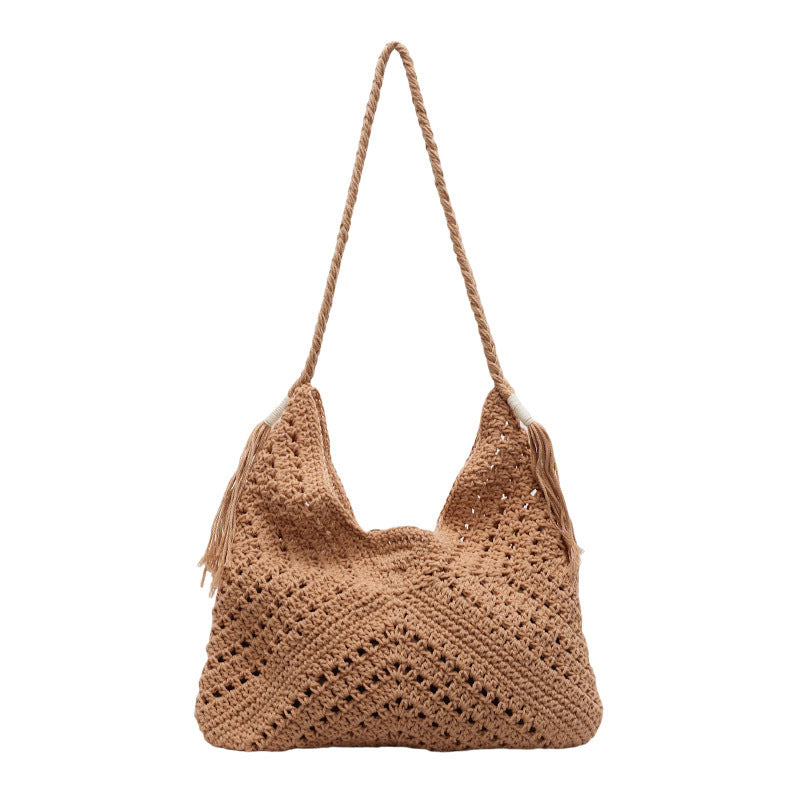 Women's Large Capacity Woven Summer Seaside Vacation Women's Shoulder Bag