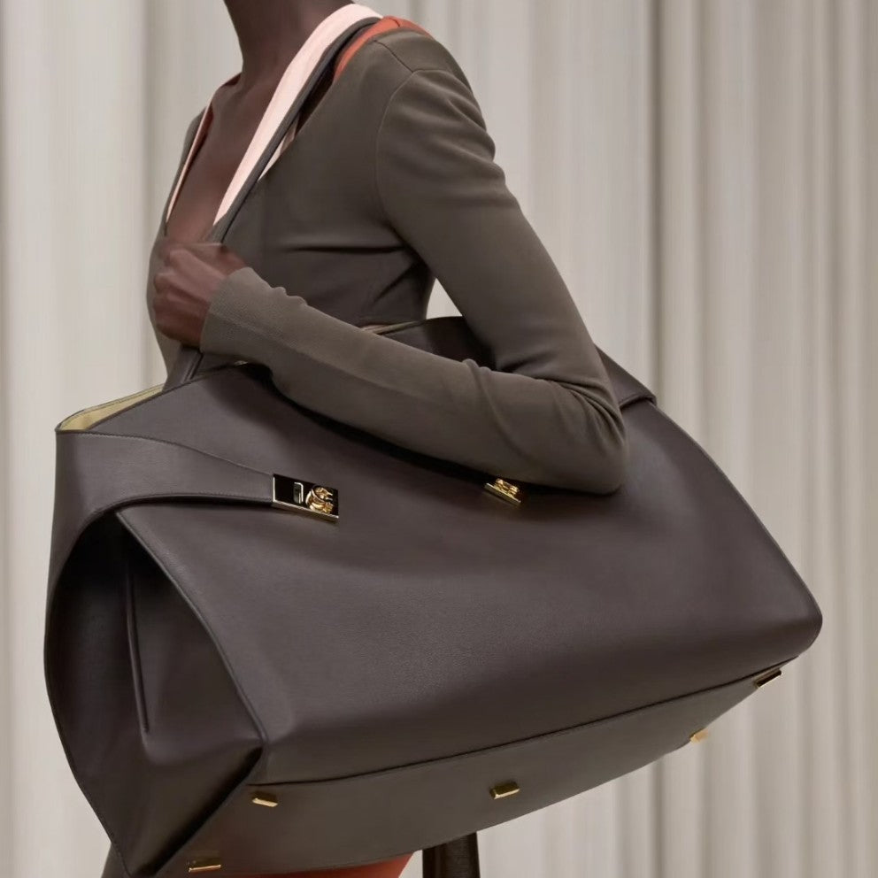 Women's Genuine Leather Large Capacity Fashion Simple Graceful Stitching Bags